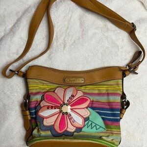 Rosetti Multicolored Faux Leather Sequin Floral Shoulder Crossbody Bag